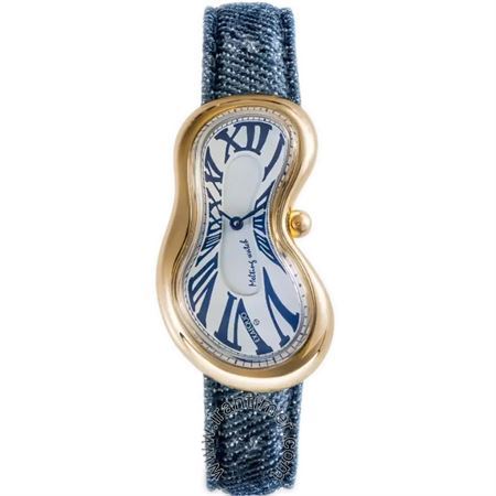 ساعت مچی زنانه فشن بند چرم طبیعی با روکش پارچه جین، موتور Ronda 751-1