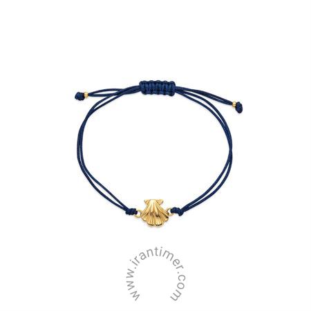 زیور آلات و جواهر دستبند زنانه کلاسیک استیل و پارچه، رنگ PVD