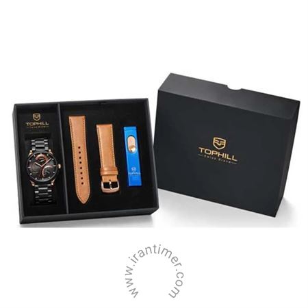 ساعت مچی مردانه کلاسیک تمام استیل، همراه با بند چرم طبیعی