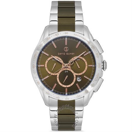 ساعت مچی مردانه کلاسیک بند استیل، نمایش تاریخ کامل، دو زمانه، سرعت سنج