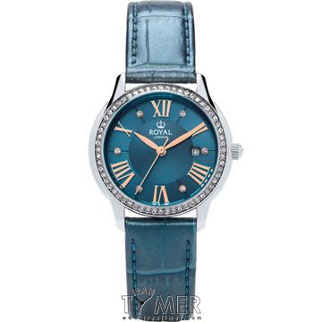 ساعت مچی زنانه کلاسیک بند چرمی، نمایش تاریخ، نگین دار