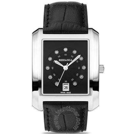 ساعت مچی زنانه کلاسیک بند چرم طبیعی، نگین دار