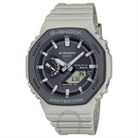 ساعت مچی مردانه اسپرت بند پلاستیکی، هوشمند، اتصال به موبایل از طریق بلوتوث و برنامه CASIO WATCHES، دارای دو نور پس زمینه