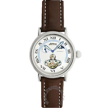 ساعت مچی مردانه کلاسیک بند چرمی، نمایش حالت ماه، قلب باز، اتوماتیک، سنگ قیمتی داخل موتور