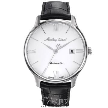 ساعت مچی مردانه کلاسیک بند چرم طبیعی، اتوماتیک، سنگ قیمتی داخل موتور، نمایش تاریخ