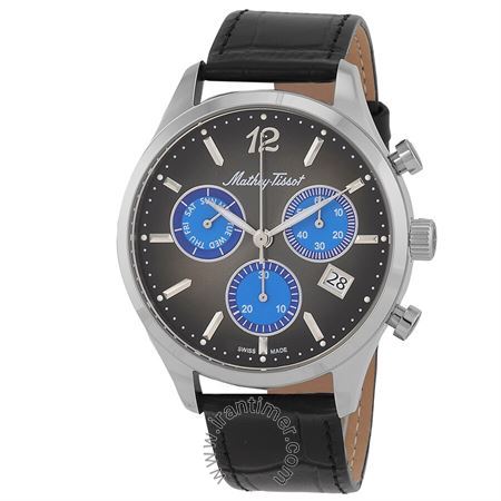 ساعت مچی مردانه کلاسیک بند چرم طبیعی، کرونوگراف، نمایش تاریخ و روز، موتور Ronda Z60