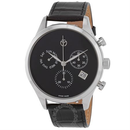 ساعت مچی مردانه کلاسیک بند چرم طبیعی، کرونوگراف، نمایش تاریخ و روز، موتور Ronda Z60