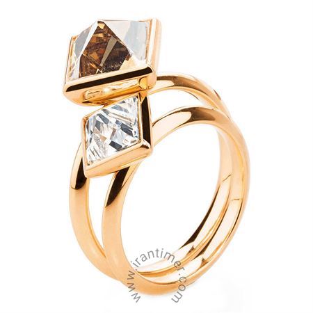 ساعت مچی انگشتر زنانه فشن تمام استیل، نگین سواروسکی