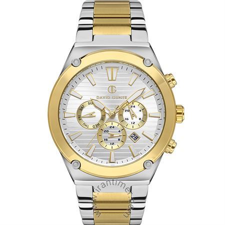 ساعت مچی مردانه کلاسیک بند استیل، نمایش تاریخ کامل، دو زمانه