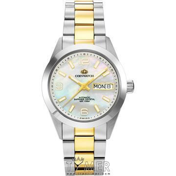 ساعت مچی زنانه کلاسیک تمام استیل، نمایش تاریخ، اتوماتیک، سنگ قیمتی داخل موتور، رنگ PVD 