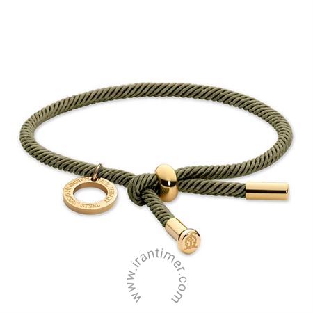 زیور آلات و جواهر دستبند زنانه کلاسیک پارچه و استیل، رنگ PVD