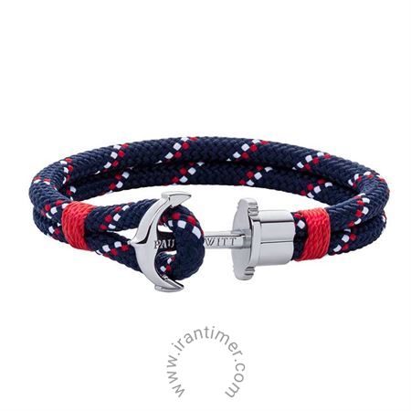 زیور آلات و جواهر دستبند مردانه اسپرت پارچه و استیل، مناسب دور مچ 15 و 16 سانتی متر