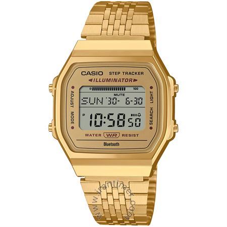 ساعت مچی مردانه و زنانه کلاسیک بند استیل، اتصال به موبایل از طریق بلوتوث و نصب برنامه CASIO WATCHES، هشدار اتمام باتری، دارای 5 زنگ هشدار، 