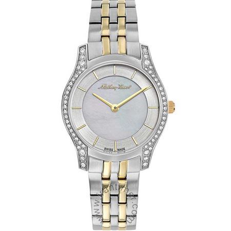 ساعت مچی زنانه کلاسیک تمام استیل، نگین دار، رنگ PVD، موتور RONDA 762