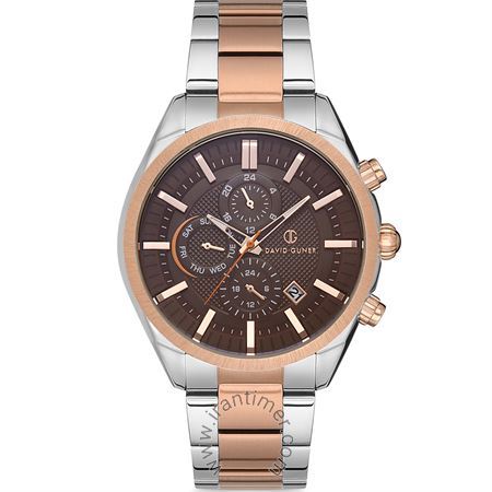 ساعت مچی مردانه کلاسیک بند استیل، نمایش تاریخ کامل، دو زمانه