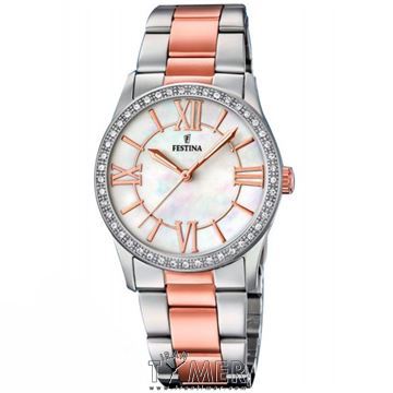 ساعت مچی زنانه کلاسیک تمام استیل، نگین دار