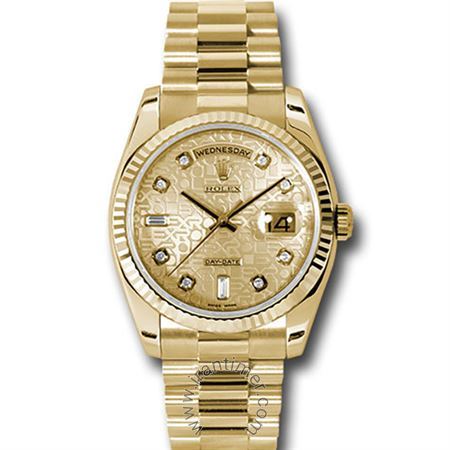 ساعت مچی سرمایه گذاری روی ساعت رولکس حداقل از 6000 دلار میباشد ، خرید و فروش ساعتهای آکبند و دست دوم به صورت تلفنی ، مردانه کلاسیک طلا 18 عیار، نمایش تاریخ و روز، اتوماتیک، سنگ قیمتی داخل موتور، الماس دار