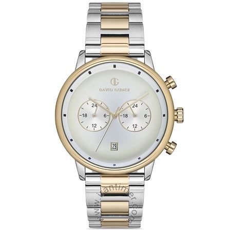 ساعت مچی مردانه کلاسیک بند استیل، نمایش تاریخ، نمایش 24 ساعت شبانه روز، دو زمانه