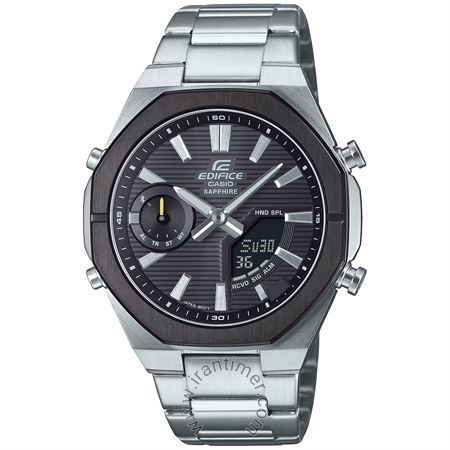 ساعت مچی مردانه اسپرت تمام استیل، هوشمند، اتصال به موبایل از طریق بلوتوث و برنامه CASIO WATCHES، دارای دو نور پس زمینه، نمایش تاریخ کامل تا سال 2099، دارای 5 زنگ هشدار