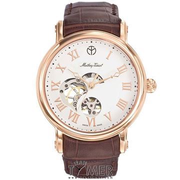 ساعت مچی مردانه کلاسیک بند چرم طبیعی، اتوماتیک، قلب باز، سنگ قیمتی داخل موتور