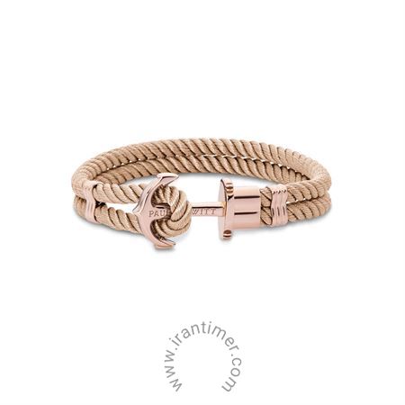 همه محصولات دستبند زنانه اسپرت پارچه و استیل، مناسب دور مچ 17-16 سانتی متر، طول دستبند 19.7 سانتی متر، رنگ PVD