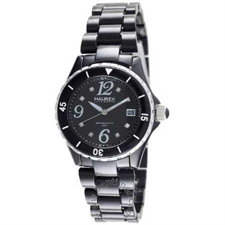 ساعت مچی زنانه کلاسیک تمام پلاستیک، نمایش تاریخ، نگین دار