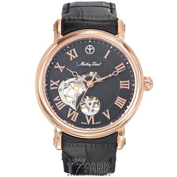 ساعت مچی مردانه کلاسیک بند چرم طبیعی، اتوماتیک، قلب باز، سنگ قیمتی داخل موتور