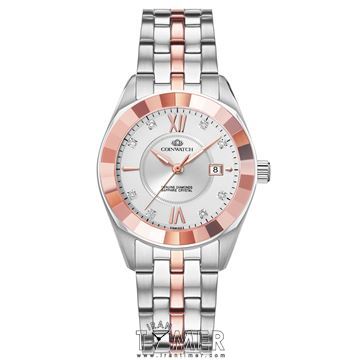 ساعت مچی زنانه کلاسیک تمام استیل، نمایش تاریخ، برلیان دار، رنگ PVD