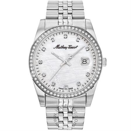 ساعت مچی مردانه فشن تمام استیل، نگین زیرکونیا، نمایش تاریخ، موتور RONDA 515 H3