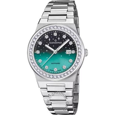 ساعت مچی زنانه فشن تمام استیل، نمایش تاریخ، نگین دار، باتری Sr721sw