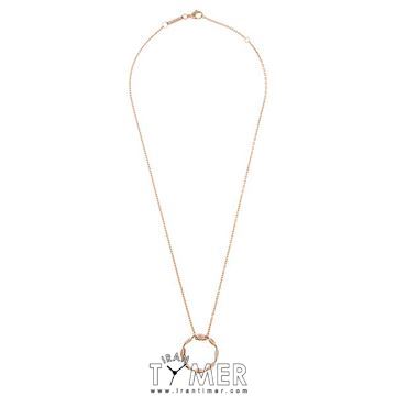 ساعت مچی گردنبند زنانه فشن تمام استیل، دارای 8 عدد سنگ به رنگ‌های نارنجی و صورتی و خاکستری