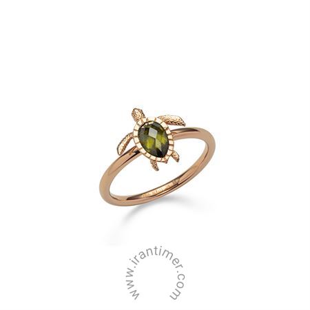 ساعت مچی انگشتر زنانه فشن تمام استیل، سنگ زیرکونیا، رنگ PVD