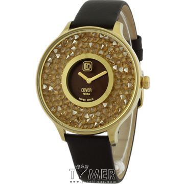 ساعت مچی زنانه کلاسیک بند چرمی، نگین دار