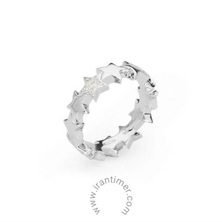 ساعت مچی انگشتر زنانه فشن تمام نقره، سنگ زیرکونیا