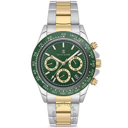 ساعت مچی مردانه کلاسیک بند استیل، نمایش تاریخ کامل، دو زمانه