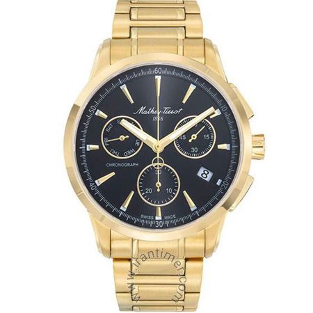 ساعت مچی مردانه کلاسیک تمام استیل، کرونوگراف، نمایش تاریخ، رنگ PVD