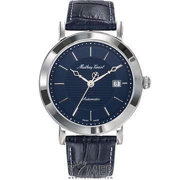 ساعت مچی مردانه کلاسیک بند چرم طبیعی، نمایش تاریخ، اتوماتیک، 28 عدد سنگ قیمتی داخل موتور