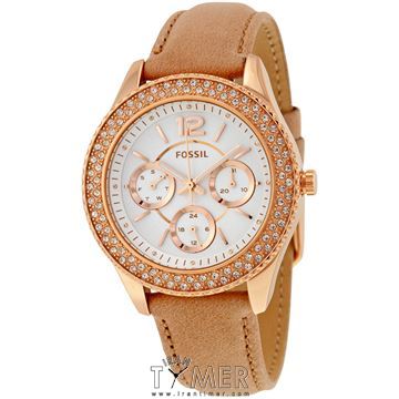 ساعت مچی زنانه کلاسیک فشن بند چرمی، نمایش تاریخ کامل، نگین دار