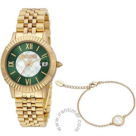 ساعت مچی زنانه کلاسیک تمام استیل، نمایش تاریخ، همراه با دستبند ست، رنگ PVD