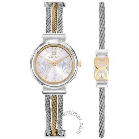 ساعت مچی زنانه کلاسیک تمام استیل، همراه با دستبند ست