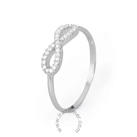 ساعت مچی انگشتر زنانه فشن تمام نقره، سنگ زیرکونیا