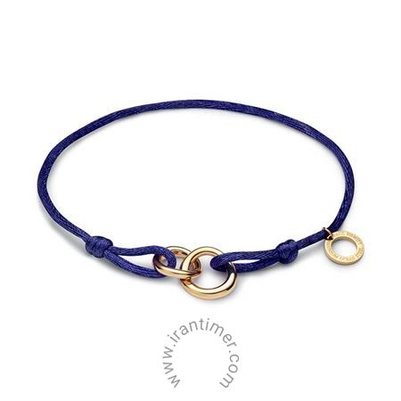 ساعت مچی دستبند زنانه کلاسیک پارچه و استیل، رنگ PVD