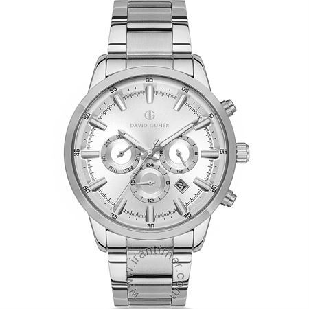 ساعت مچی مردانه کلاسیک بند استیل، نمایش تاریخ کامل، دو زمانه