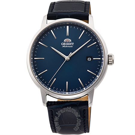 ساعت مچی مردانه کلاسیک بند چرم طبیعی، نمایش تاریخ، اتوماتیک، سنگ قیمتی داخل موتور