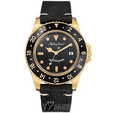 ساعت مچی مردانه کلاسیک بند چرم طبیعی، نمایش تاریخ، رنگ PVD