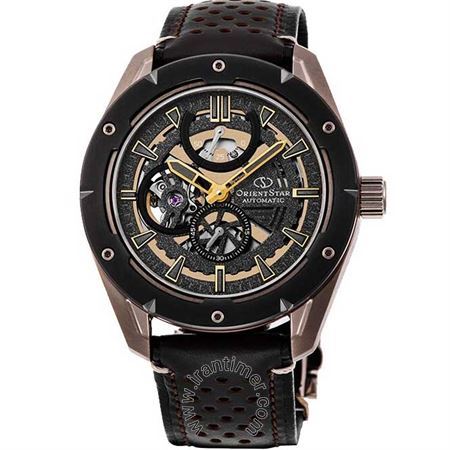 ساعت مچی مردانه کلاسیک بند چرم طبیعی، اتوماتیک، سنگ قیمتی داخل موتور، شاخص ذخیره انرژی، قلب باز