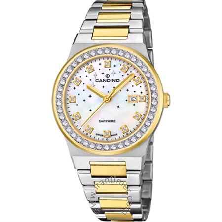 ساعت مچی زنانه فشن تمام استیل، نمایش تاریخ، نگین دار، باتری Sr721sw