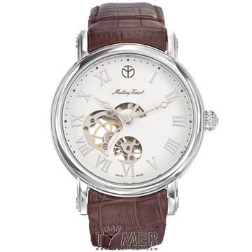 ساعت مچی مردانه کلاسیک بند چرم طبیعی، اتوماتیک، قلب باز، سنگ قیمتی داخل موتور، موتور سوئیس IT 10, 11 Lines