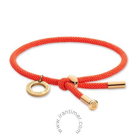 زیور آلات و جواهر دستبند زنانه کلاسیک پارچه و استیل، رنگ PVD