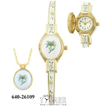 ساعت مچی زنانه فشن کلاسیک، همراه با نقاشی مینیاتوری دست ، ست گردنبندی  با قیمت جداگانه